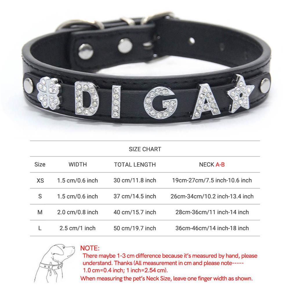 Bling Rhinestone Puppy Dog Collars Personalized Small Dogs Cat Chihuahua Collar Custom Necklace Free Name Charms Pet Accessories