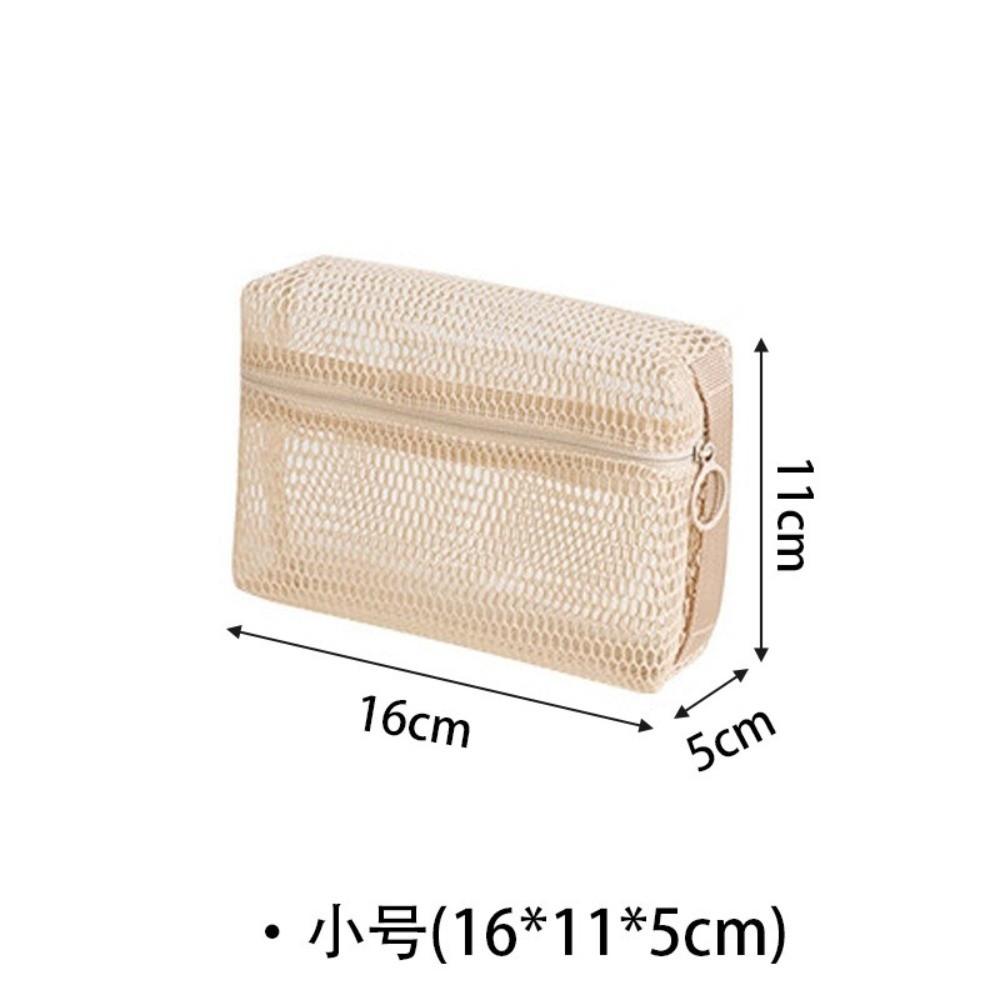 

Zipper Mesh Makeup Storage Bag 3D Mesh Transparent Sundries Organizer Travel S(16x11x5cm)