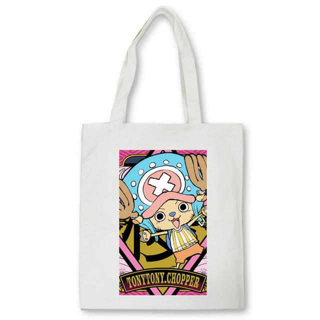 One Piece Shopping Bag Anime ZORO Graphic Print Canvas Bag Teenage Students Reusable Shopper Handbag Bag Women's Bag Bolsas