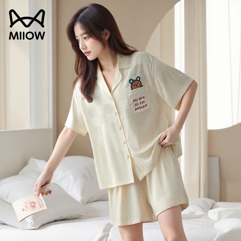 Mao Ren Women s Imitation Silk Lounge Pajama Set L