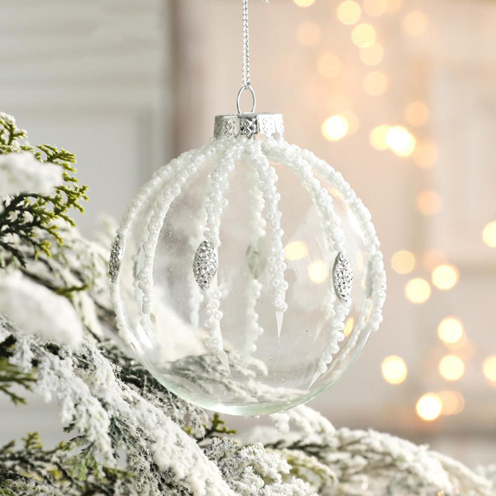 Christmas Ball Ornament White Gold Xmas Tree Hanging Bauble Pendants Christmas Decorations For Home Wedding Party