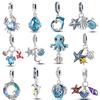 Underwater World Blue Ocean Series Sea Turtle Dolphin Charms Originalcopper Glow Cz Beads Fit Bracelet Necklace Diy Jewelry