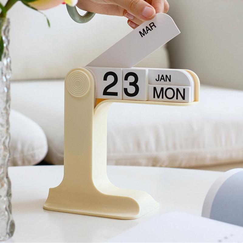Desk Calendar with Dates Week Month Displays Flipping Permanent Calendar Office Desk Calendar for Planning Scheduling
