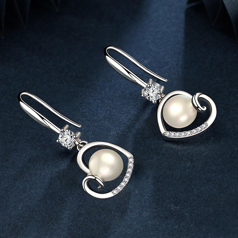 Ohrringe aus 925er Sterlingsilber für Damen, origineller Charme, doppelte Creolen mit Pavé-Zirkonia, feiner Verlobungs- und Jahrestagsschmuck, Geschenk 5355