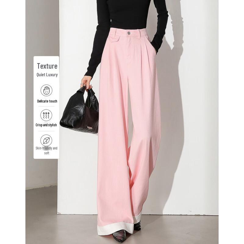 Demana Pure Cotton High-Waist Wide-Leg Straight Jeans L