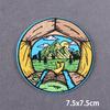 Outdoors Adventure Iron On Patches Sunrise Or Sunset Landscape Embroidery Patches For Clothes,  Jeans, Jackets And Backpacks