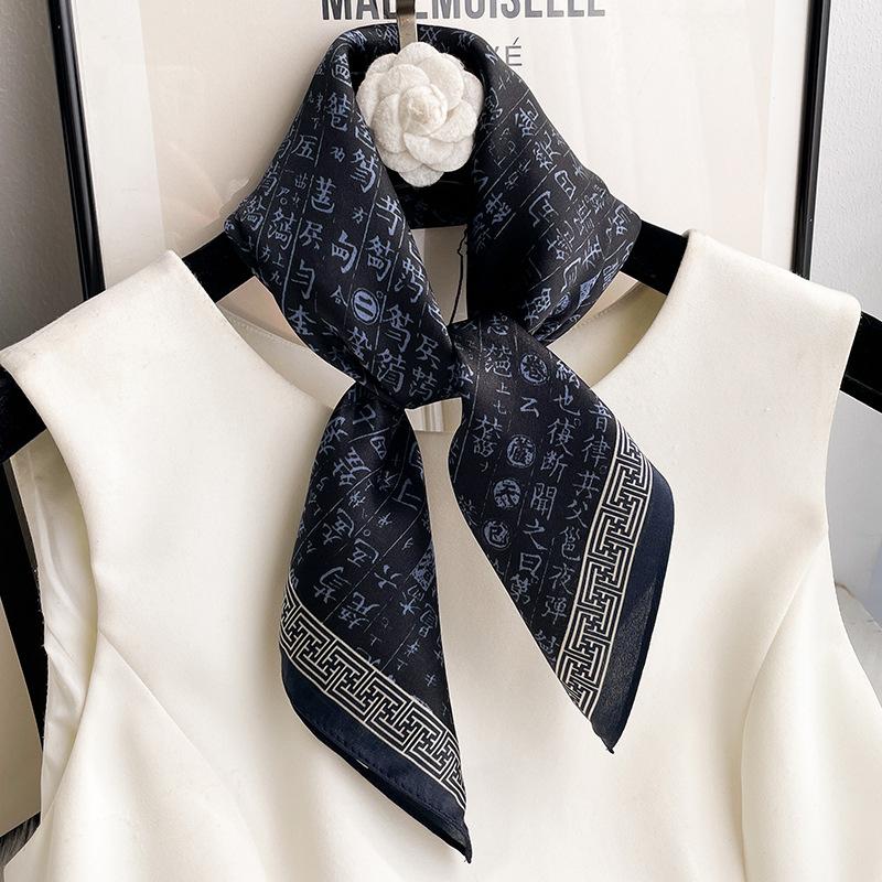 100% Natural Silk Scarf Women Luxury High Quality Headband Square Foulard Female Neckerchief Shawl Wraps Hijab Bandana Scarves