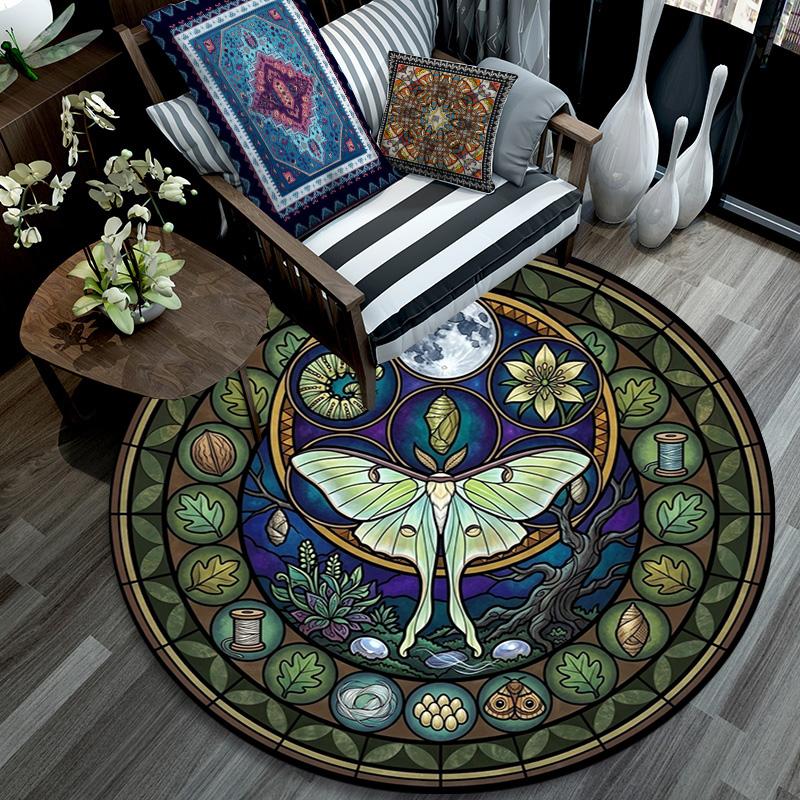 Bee Honey Glass Round Area Rug Under Office Chairs Bedroom Living Room Home Decor