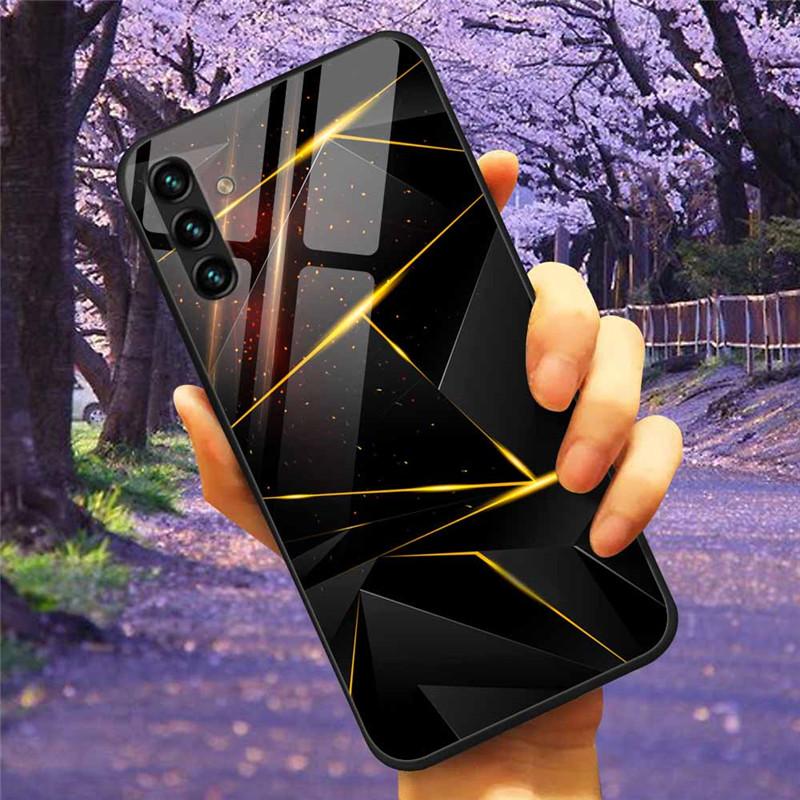 For Samsung A34 A54 A14 A7 2018 Case GalaxyA54 Glass Tempered Hard Cover Coque for Samsung Galaxy A34 5G GalaxyA34 Space A 14