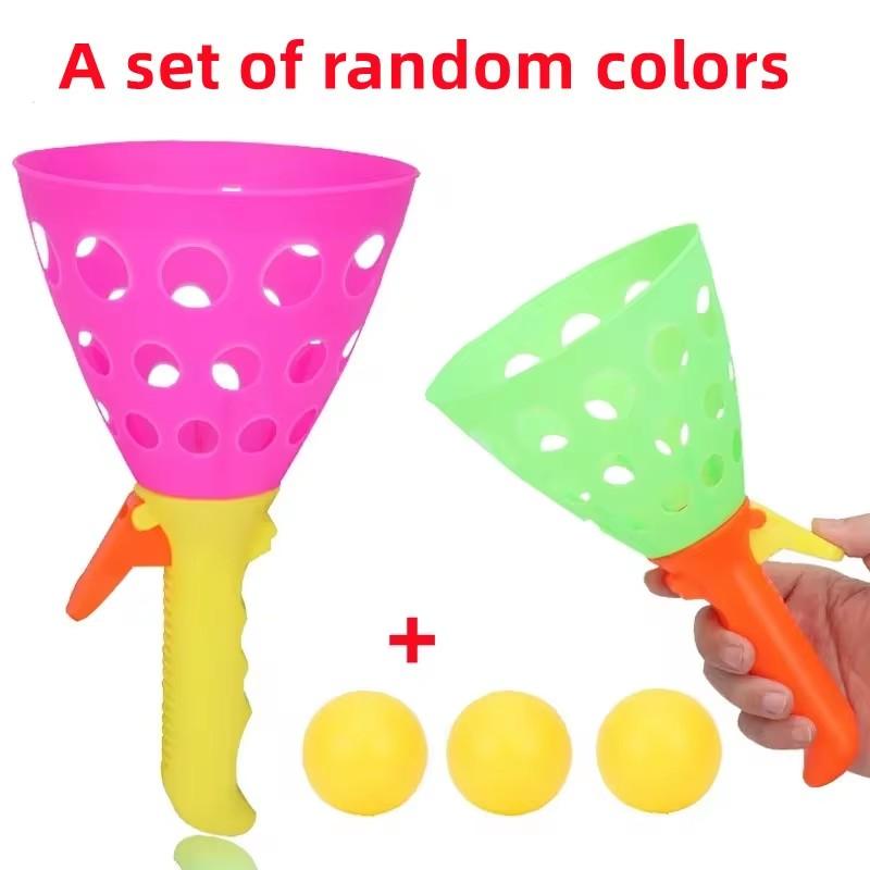 

1 комплект Детские спортивные забавные игрушки Катапульта Мяч Уличная Двойной выброс Прыгающий мяч Пластиковая катапульта Уличная игра
