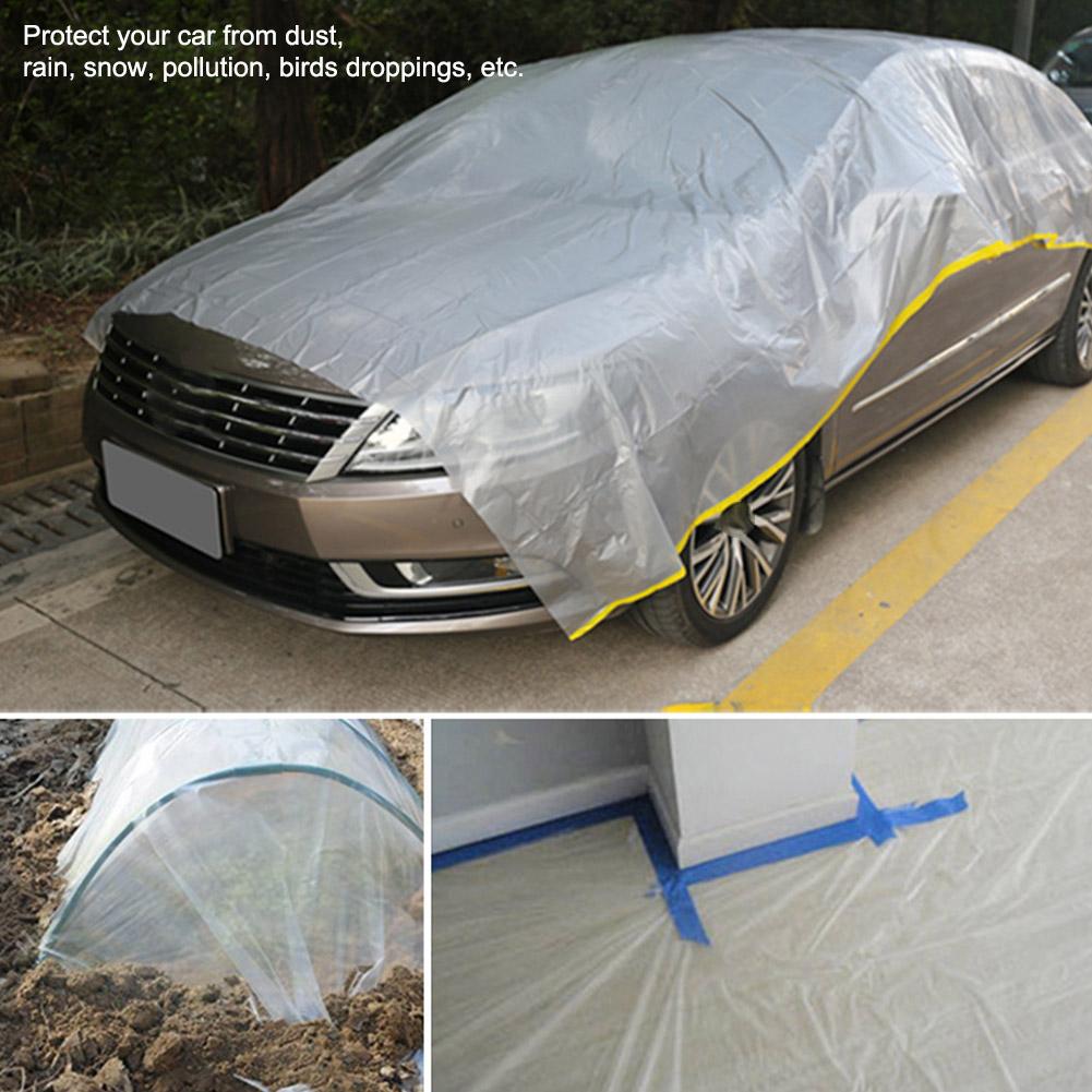 Car Cover, 2.74x3.66m Transparent Dust Proof or for Vehicle Furniture, with HDPE Material for Travel Picnic