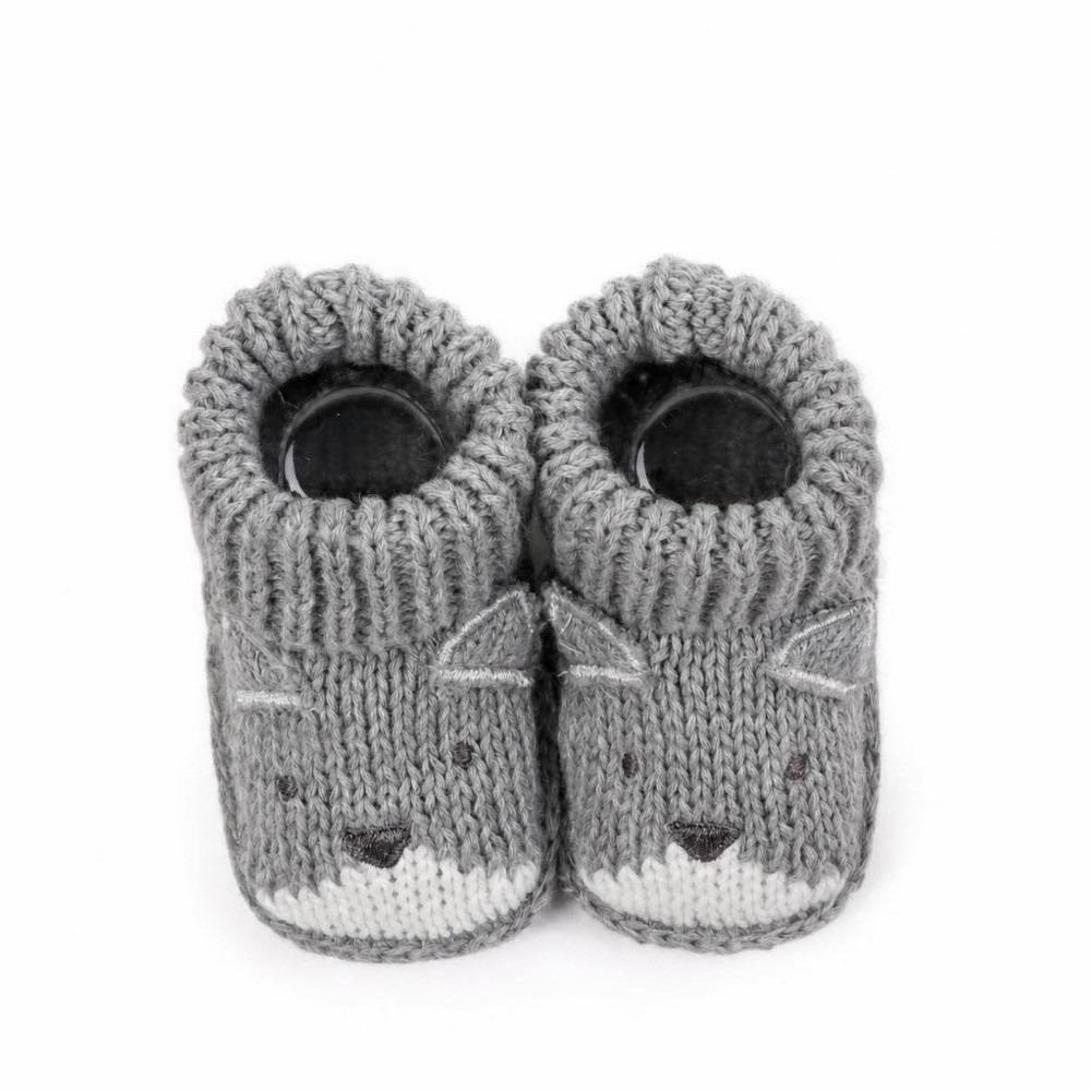 1 Pair Cartoon Pattern Infant Pre-walkers Anti-slip Design Toddler Sock Shoes  for 0-3 Months Baby