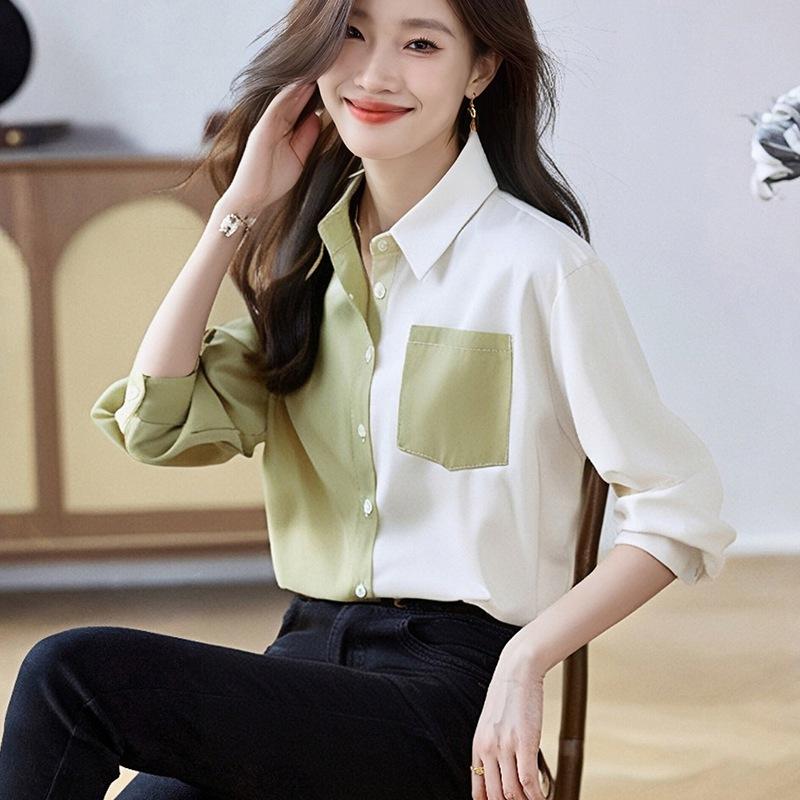 Chiffon Printed Shirt for Women's Spring and Autumn Korean New Fashionable Loose Temperament Top