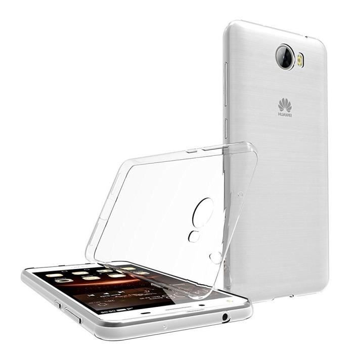 HUAWEI Y5 2 - Y5 II Case - Transparent Silicone + Tempered Glass Screen Protector [Phonillico®]