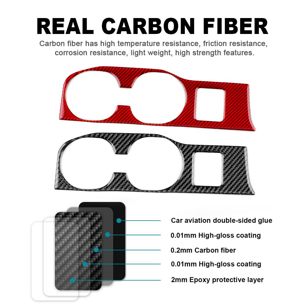 Real Soft Carbon Fiber Sticker For Subaru Impreza 2005 2006 2007 Car LHD Water Cup Frame Interior Trim Accessories