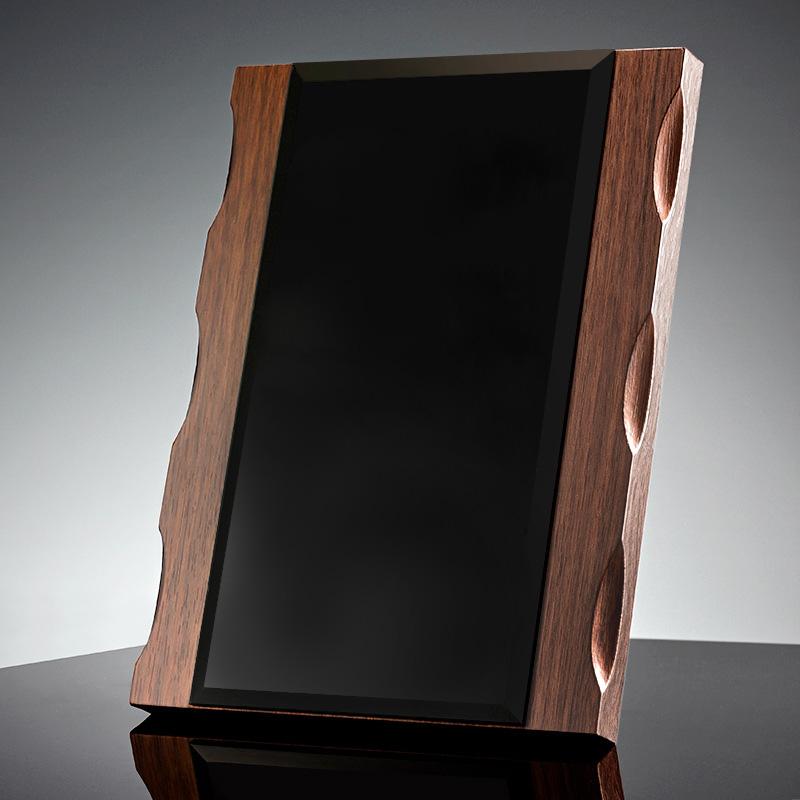 

Five-pointed star Wood with black crystal medal, metal accessories, home decoration, reward plate, 1pc 20x15CM