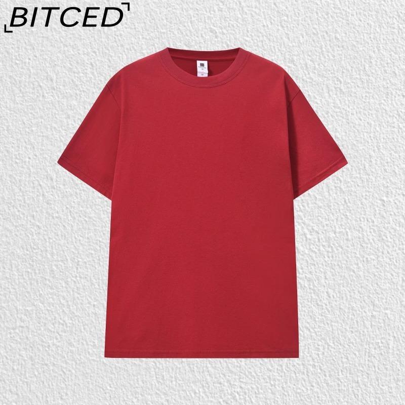 BITCED Cotton Short Sleeve T-shirt Men's Fashion Loose Half Sleeve Shirt Printed Compassionate Shirt