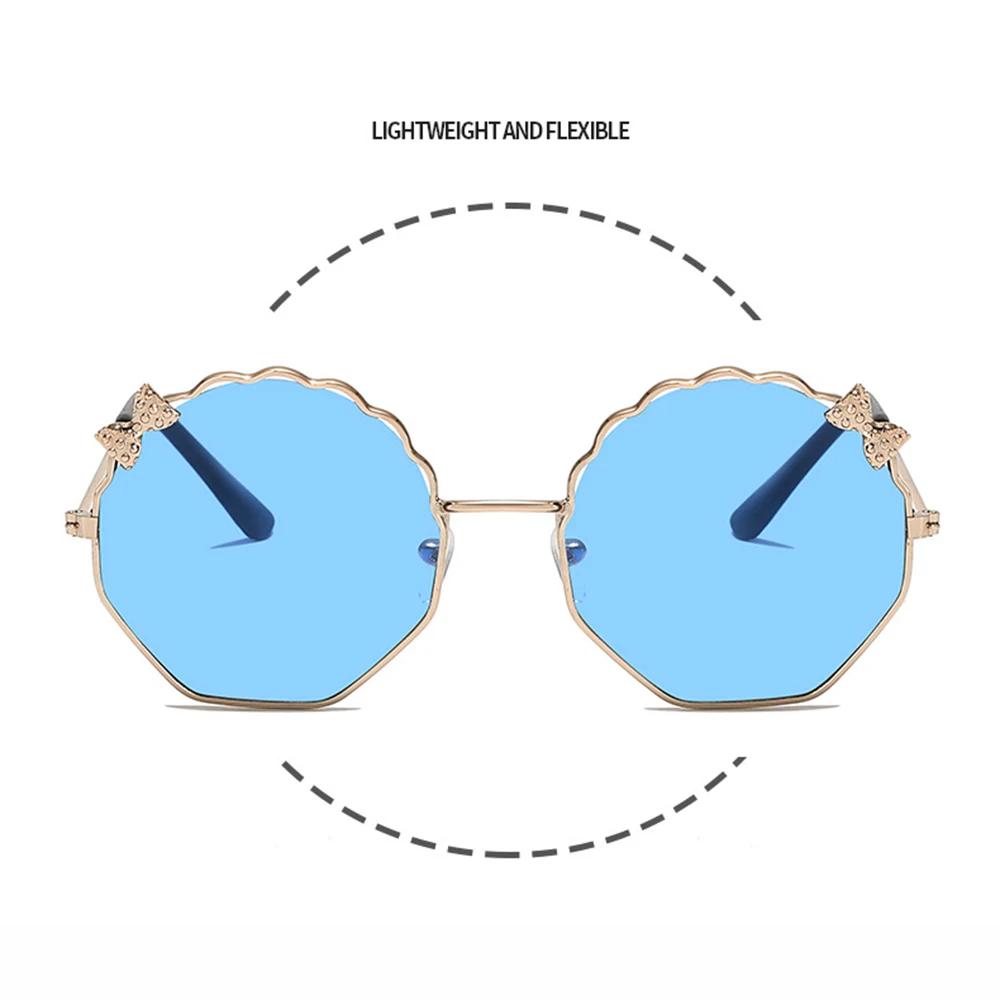 Cute Bow Polygonal Children'S Sunglasses Boys And Girls Anti-Uv Sun Glasses Baby Little Girl Shades Metal Frame Eyewear Uv400