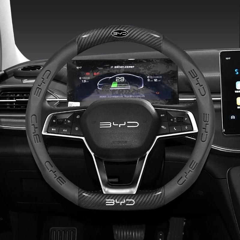 Auto Wildleder Lenkradbezug für BYD Atto 3 Act Seal Tang F3 E6 Yuan Song Plus EV F0 Qin Han Dolphin S6 Leder rutschfest