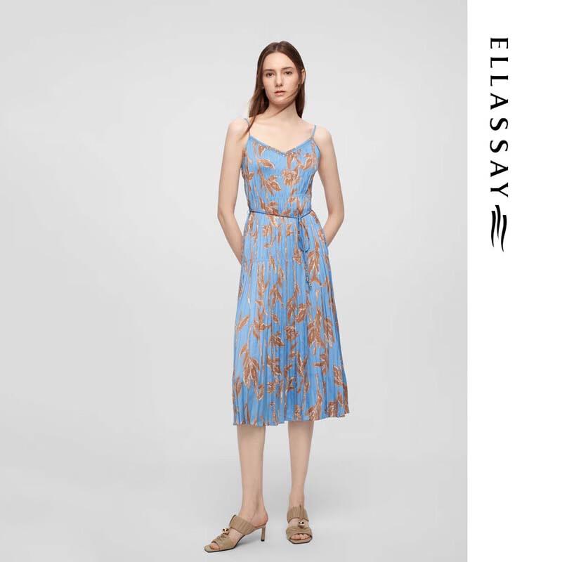 ELLASSAY Women's Floral Shirred Strap Midi Dress