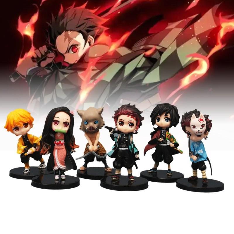 6pcs Slayer Demon Character Pvc Toy Model Desktop Decor Child Christmas Gift