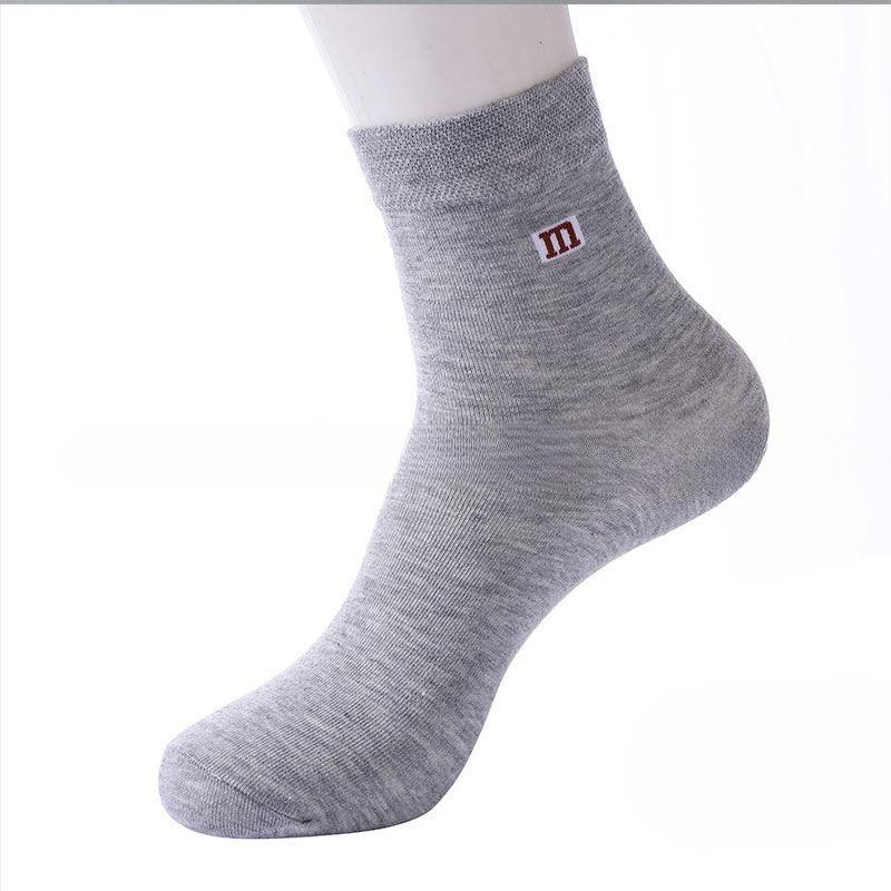 5 Pairs of Male Spring and Autumn Commercial Wear-resistant Sweat Absorbing Antibacterial Cotton Socks