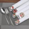 Reindeer & Santa Snowflake Christmas Napkin Rings - Festive Wreath Holders for Hotel Decoration, Bestseller