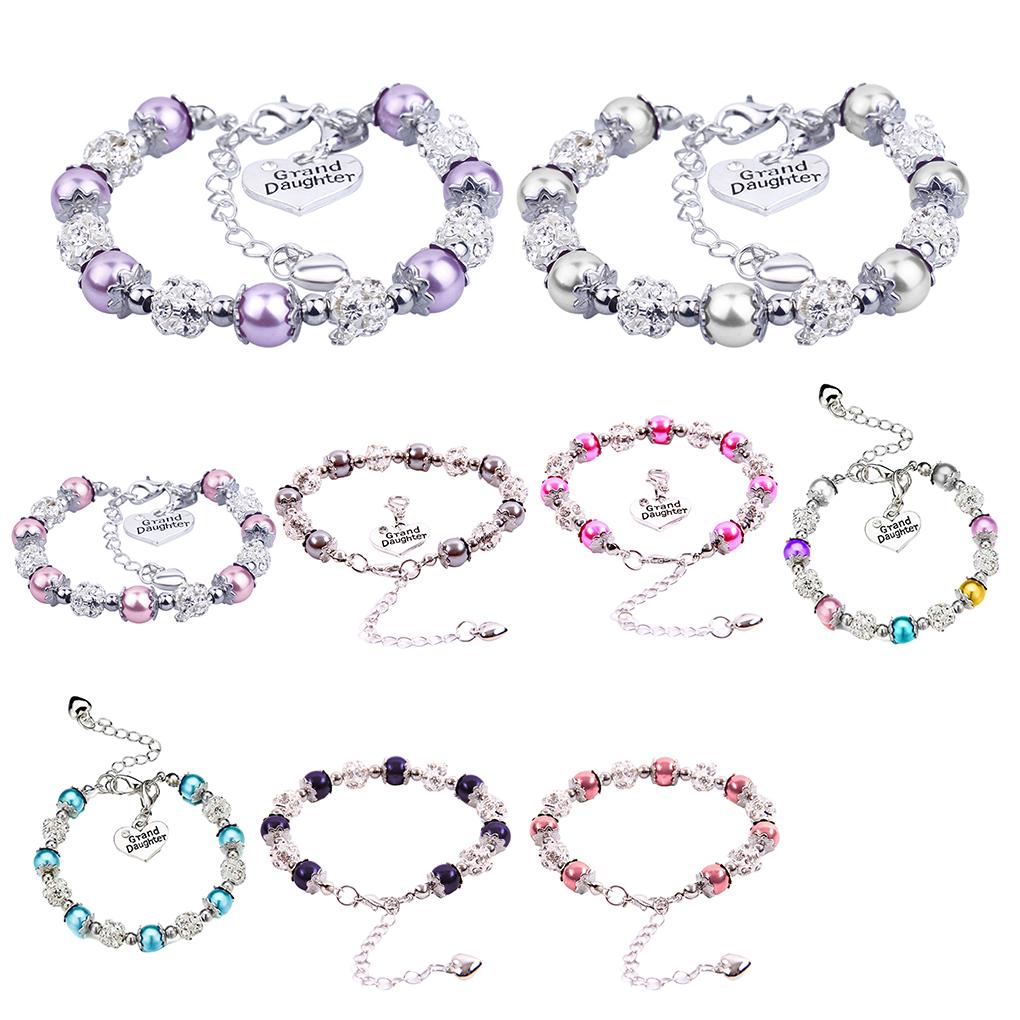 Beautiful Bracelet Stainless Steel Crystal Heart-shaped DIY Chains Handcrafted Glass Stylish Friendship Bangle Children Wedding