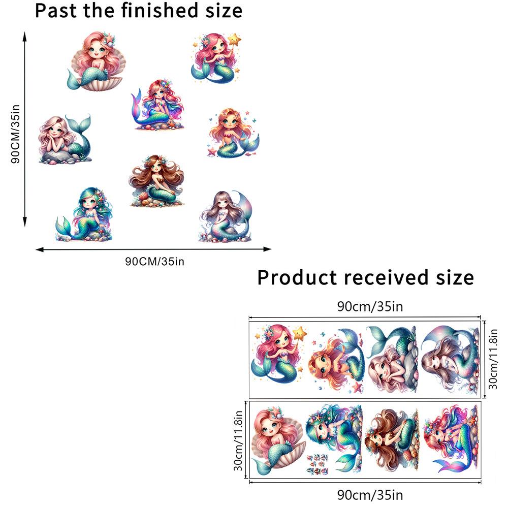 Cute Mermaids Stickers Waterproof Sticker Self-adhesive Bathroom Home Decoration