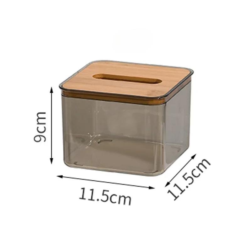 Tissue Clear Box Serviette Haushalt Transparent Rechteckig Holz Modern Desktop Kreativ Transparent Tisch Tissue Box Halter
