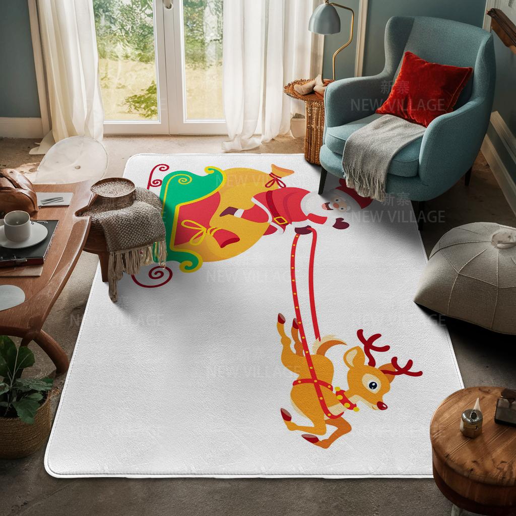 House Entrance Carpet Home Door Mat Living Room Bath Foot Bathroom Non-slip Water Absorption Rugs Bath Merry Christmas Winter