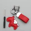 Instant Wealth Leather Keychain with Cartoon Pony Pendant for Couples – Trendy Bag and Car Accessory