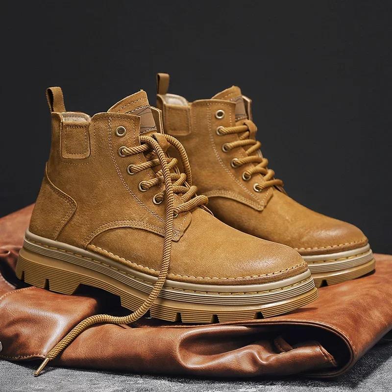 Fashion Ankle Boots For Men 2024 Autumn Man Casual Sneakers Non Slip Mens Work Short Boots Wear-Resistant Fashion Ankle Snow Boots