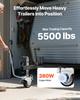 Electric Trailer Dolly, 2.5 T Towing Capacity, 380W 12V Motorized Jockey Wheel with 7 m/min Moving Speed, 31-63 cm Adjustable Clamp Height & 20.3 cm