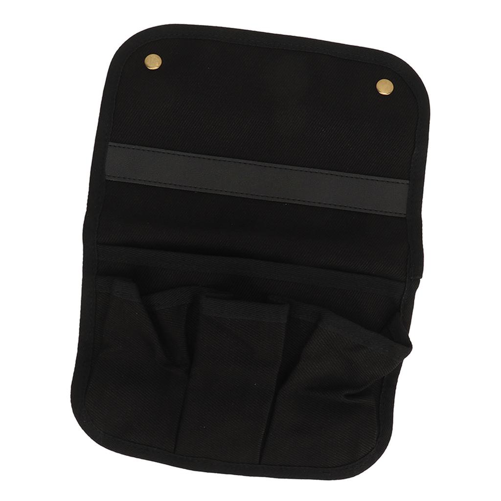 Chair Armrest Bag Large Capacity Waterproof Canvas Beach Chair Hanging Storage Pouch for Outdoor Camping Picnic Black