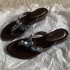 Fashion Retro Flip-flops Women's Summer 2025 New Toe-in Slip-on Wedge French Small Cool Drag for Outward Wear