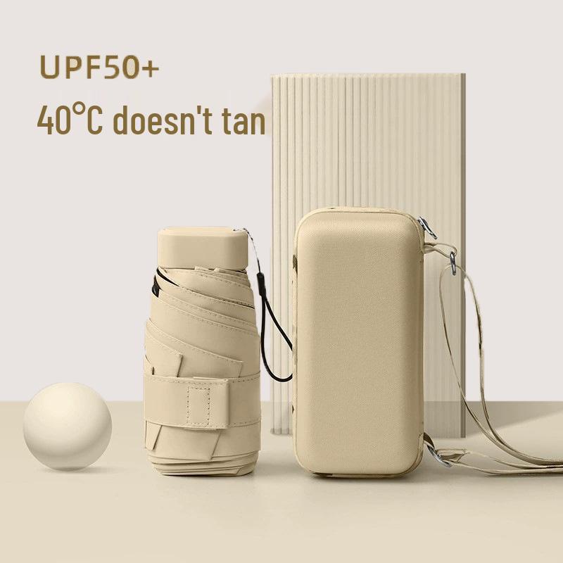 Parapluie Compact Double Usage Pluie & Soleil - Mini Parasol Portable pour Femmes, Imperméable, Crème Solaire