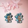 Fashionable Zircon Earrings Simple Blue Zircon Earrings for Women