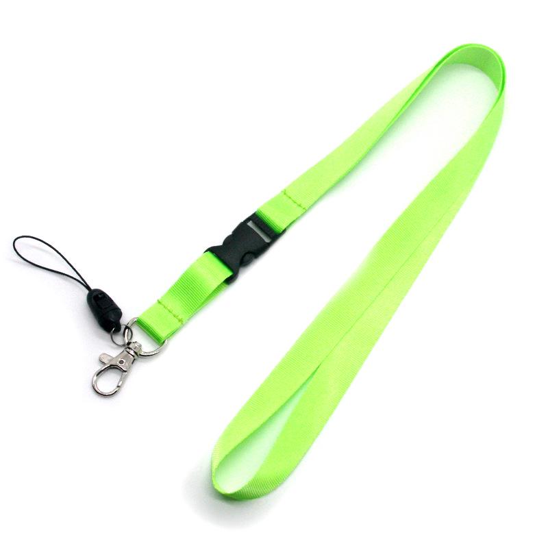 

Нейлоновый шнурок для телефона и ID с логотипом на заказ и полиэстером с трафаретной печатью флуоресцентный зеленый