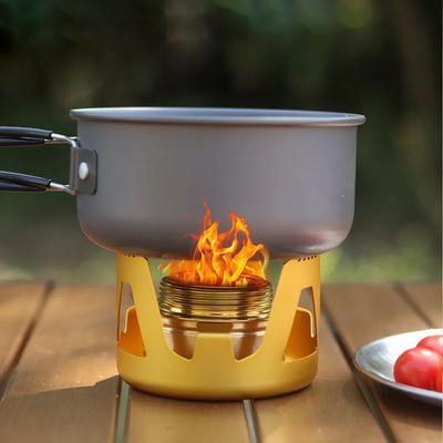 1PC Portable Mini Alcohol Stove Outdoor Camping Stove  Adjustable Flame Picnic Barbecue Fishing with Aluminum Alloy Structure