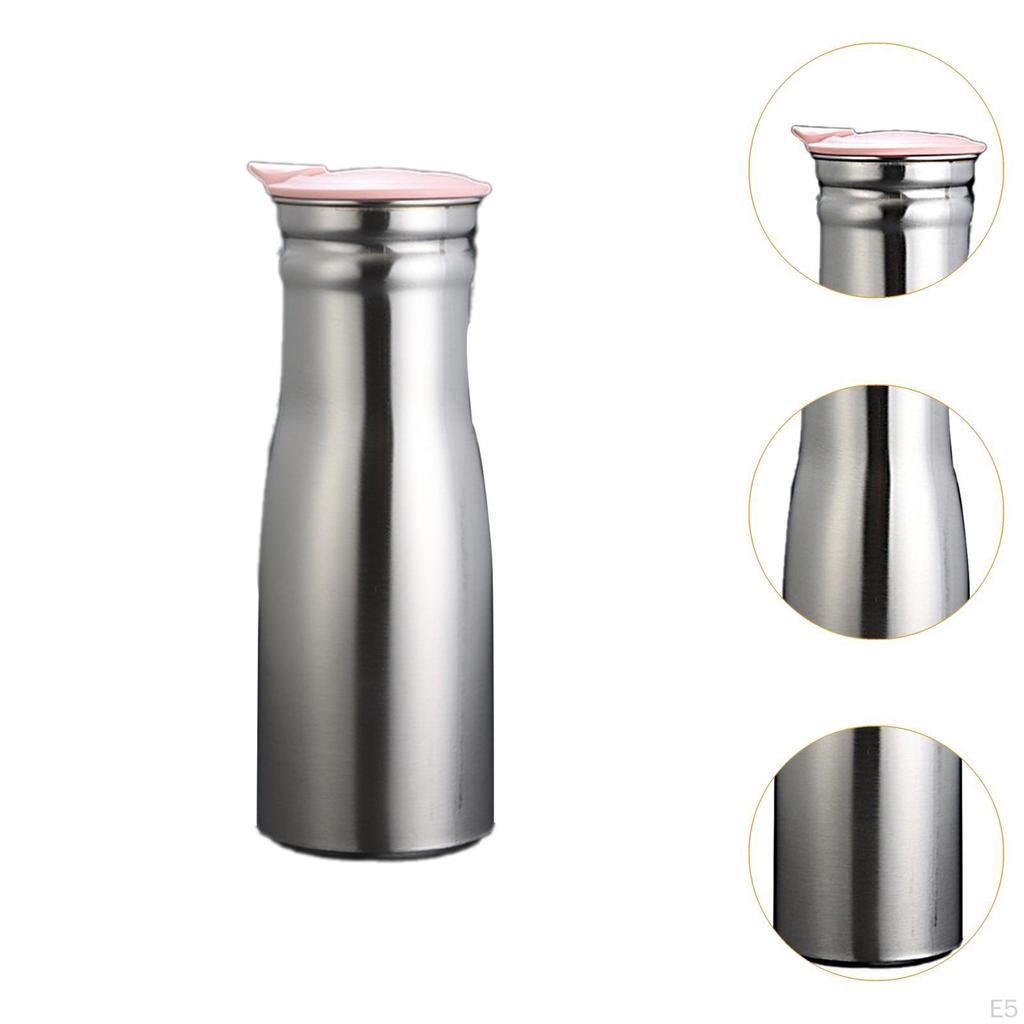 100ml Juice Jug in Stainless Steel with PP Lid Suitable for Restaurants, , and Events