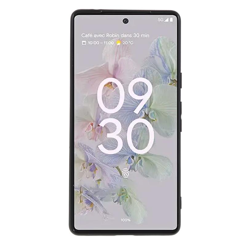 

For Google Pixel 7a Glossy Flexible TPU Phone Case Anti-scratch Protective Back Cover Black