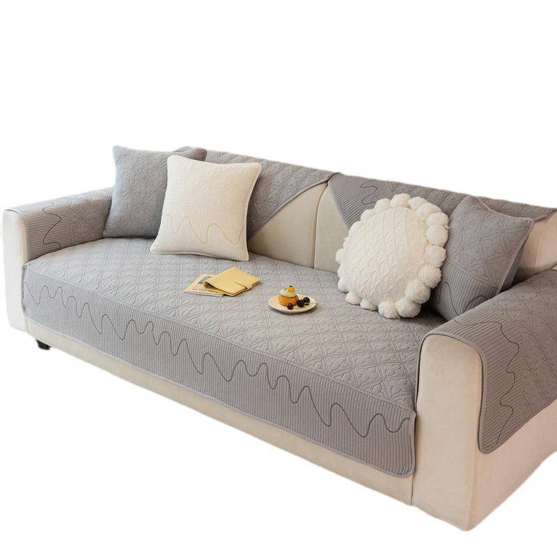 Modern Simple Pure Cotton Sofa Cushion  New Sofa Cover Fabric Non-Slip Sofa Towel Four-Season Universal Seat Cushion
