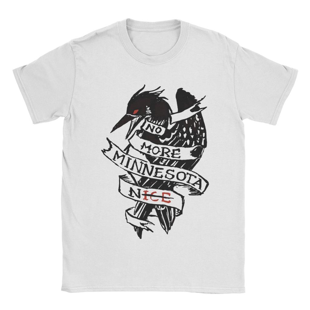 Mens TShirts Minnesota Loon and Trees in Moonlight Awesome Pure Cotton Tees Short Sleeve  T Shirt Round Neck Clothing 4XL 5XL