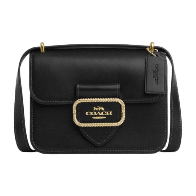 

Coach Morgan 18 Solid Color Logo Flap Small Calfskin Square Shoulder Crossbody Bag Women bags Black CO924-IMBLK Basic Set (Bag+Dust Bag)
