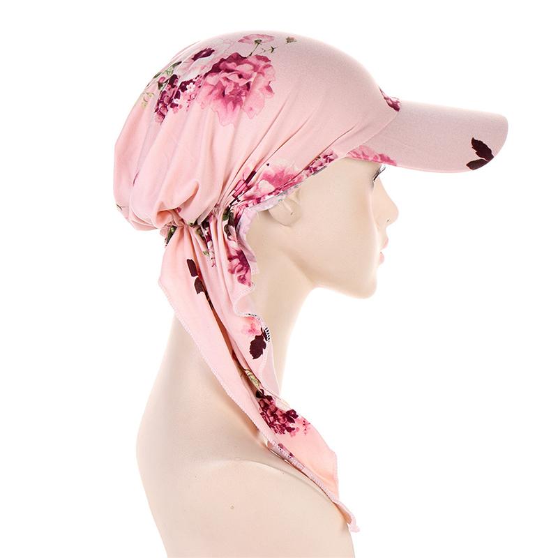 Trendige bedruckte muslimische Hijab-Kappen mit Schirm Damen Baseballkappe Kopfbedeckung Ramadan Damenmode Turban Haube