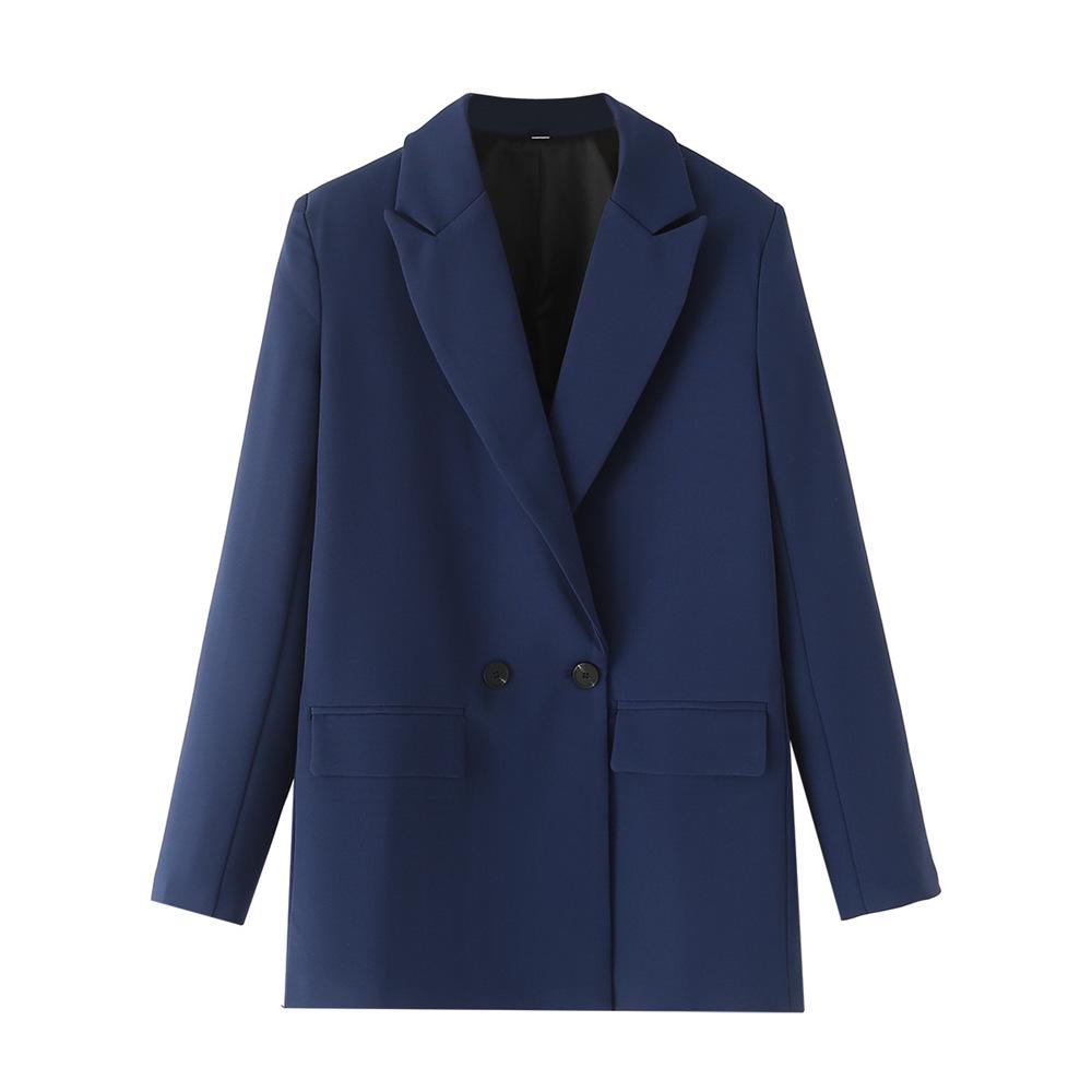 Women's Multi-Color Double-Breasted Suit Jacket (Loose Fit) - 2024 Autumn/Winter Collection