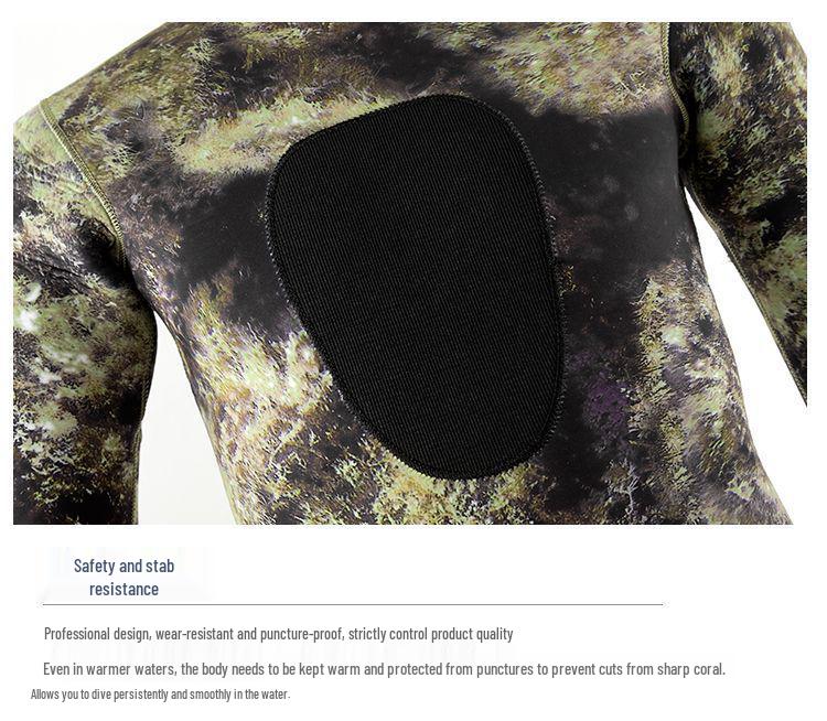 3mm Split Camouflage Spearfishing Wetsuit - Warm, Sun & Jellyfish Protection