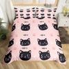 Cartoon Rabbit Duvet Cover Sweet Strawberry Milk Bedding Set,Cute Animals Fruits Comforter Cover Lovely Pink Stars Quilt Cover