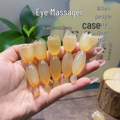 Sheep Character Lotus Bud Eye Massage Stick: Facial & Cervical Scraping Tool with Acupressure Points.